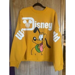 Walt Disney World Pluto Back to Front Pullover Sweatshirt for Women Large NWT